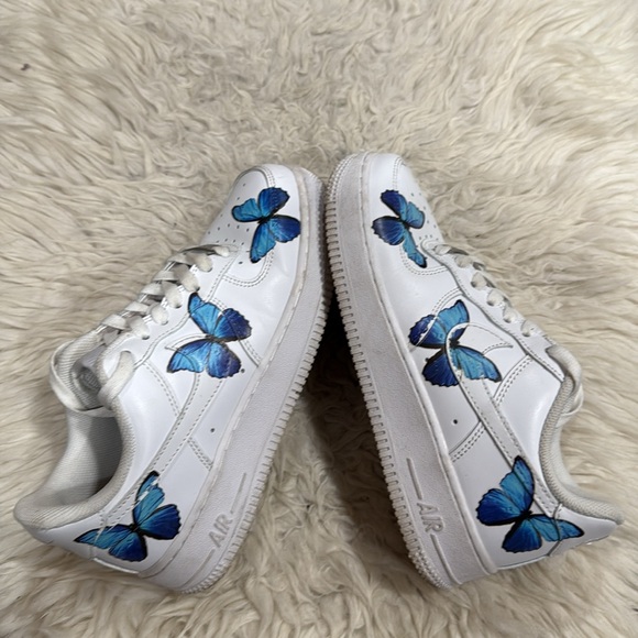 Nike Air Force 1 Low Blue Butterfly‎ Fun
Custom Shoes Women’s Size 6 - Picture 8 of 11